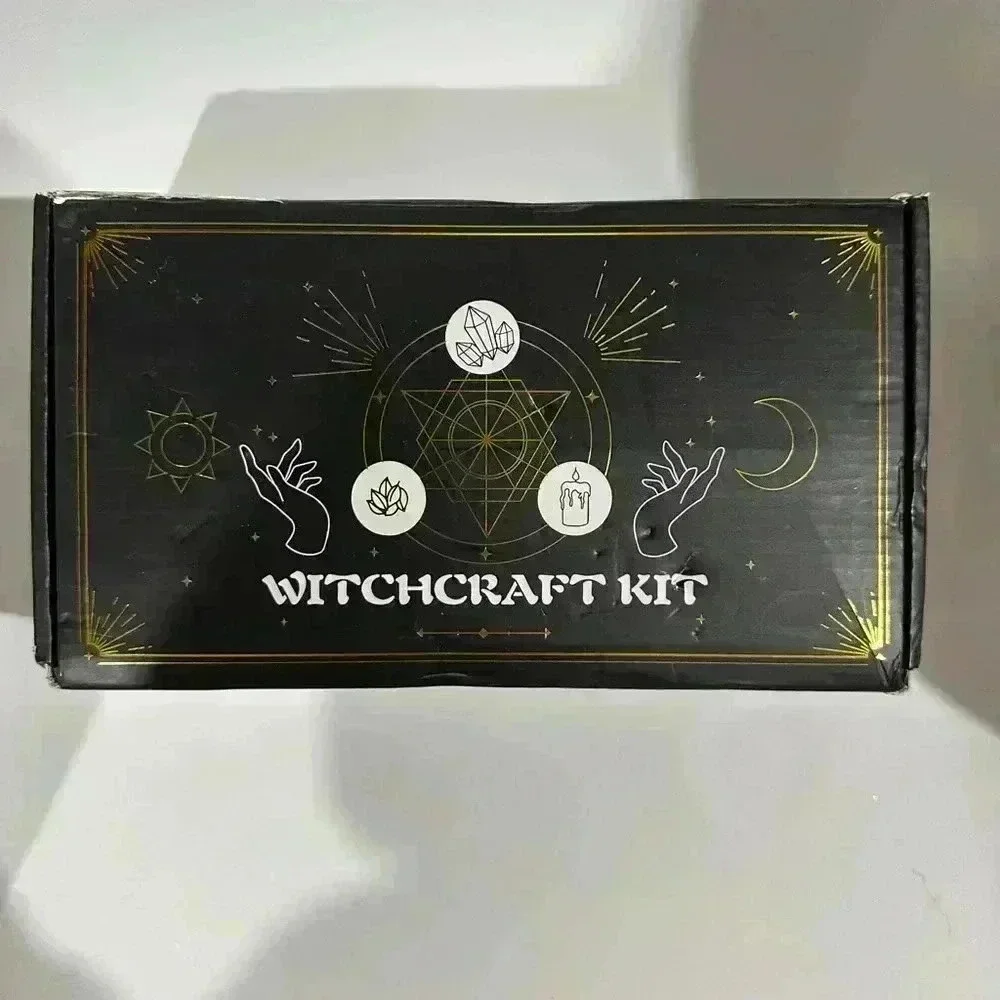 Witchcraft Kit Supplies Set Black Gold Open Box! Halloween Wicca